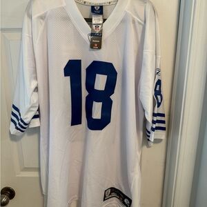 Vintage Reebok Indianapolis Payton Manning Colts White and Blue Football Jersey